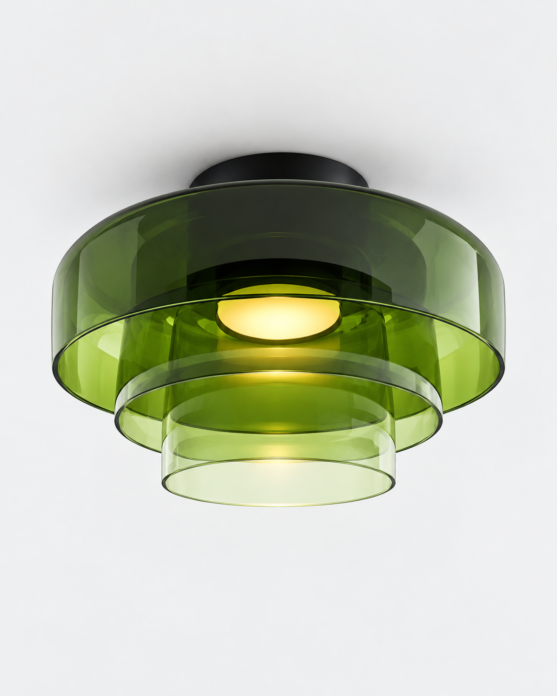 Sculptural Layered Glass Flush Mount Ceiling Light | Elyndra