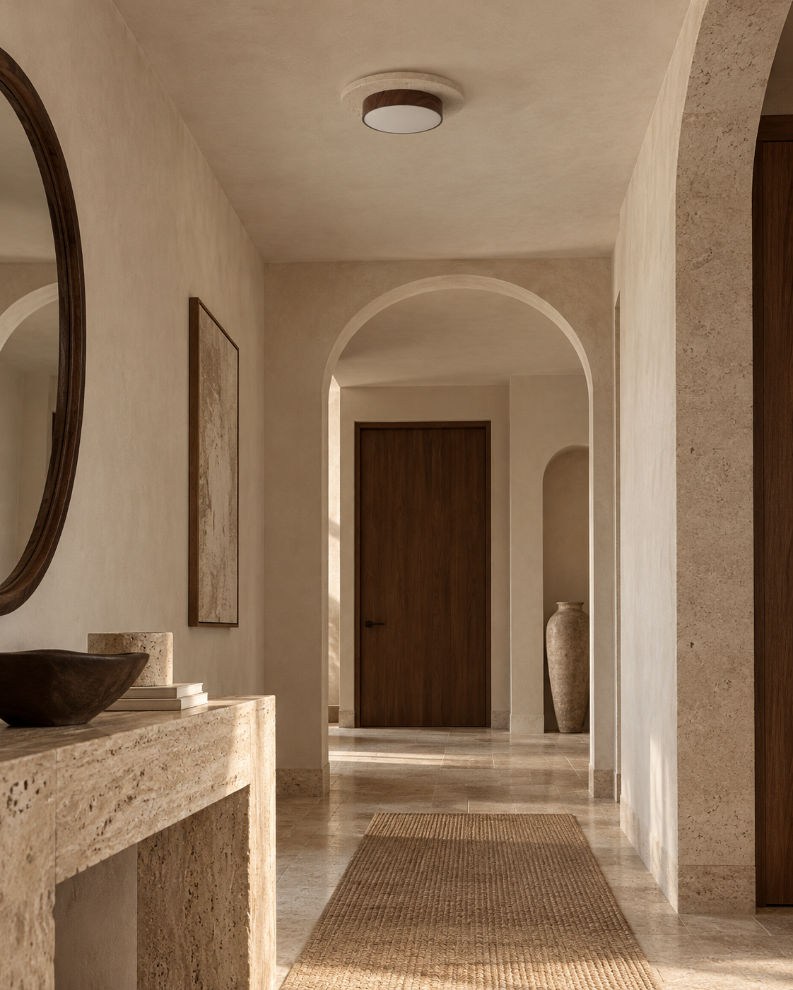 Nerio | Travertine Ceiling Light