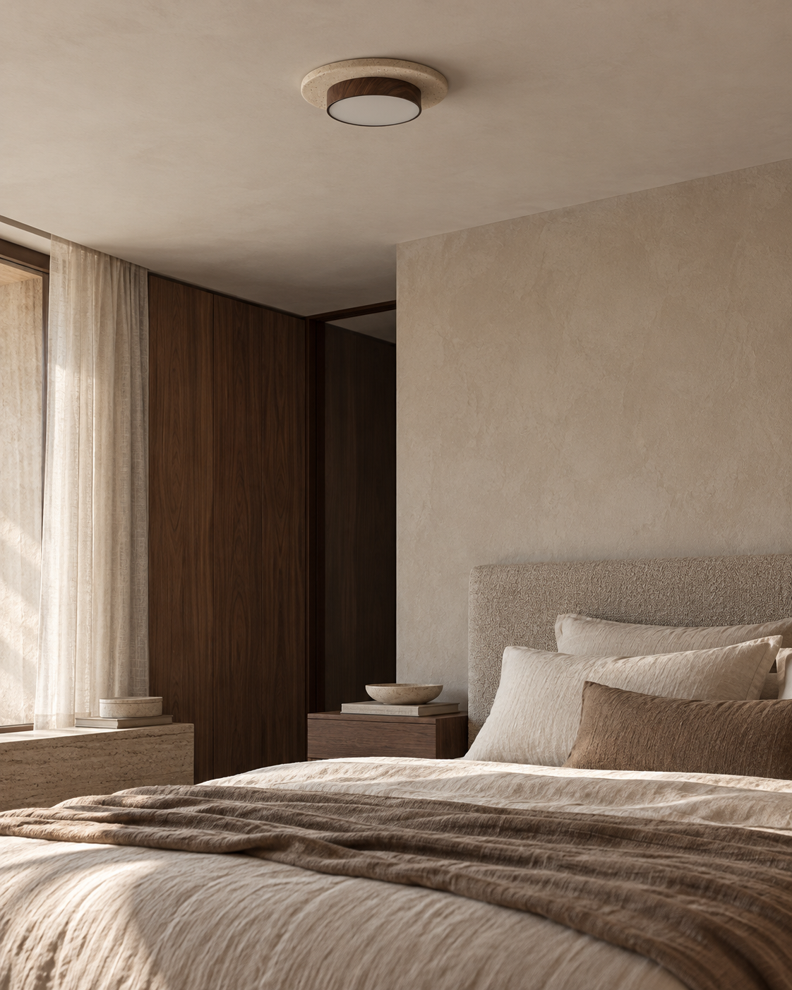Nerio | Travertine Ceiling Light