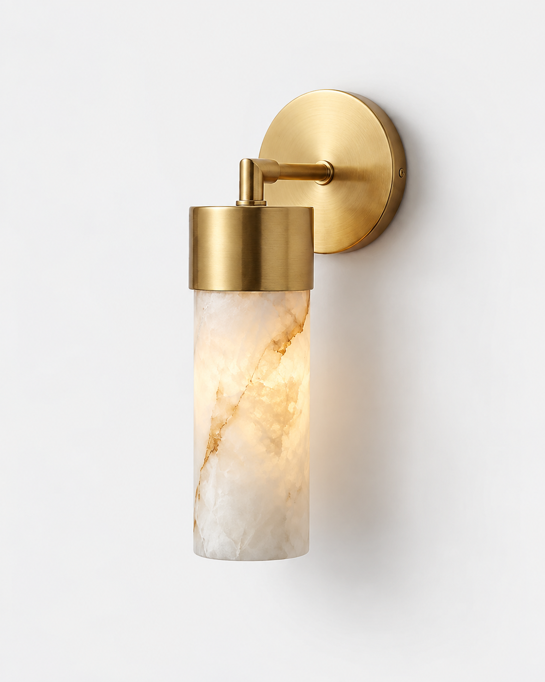 Avelor | Natural Alabaster Cylinder Wall Sconce