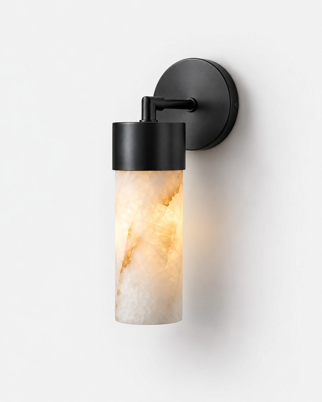 Avelor | Natural Alabaster Cylinder Wall Sconce
