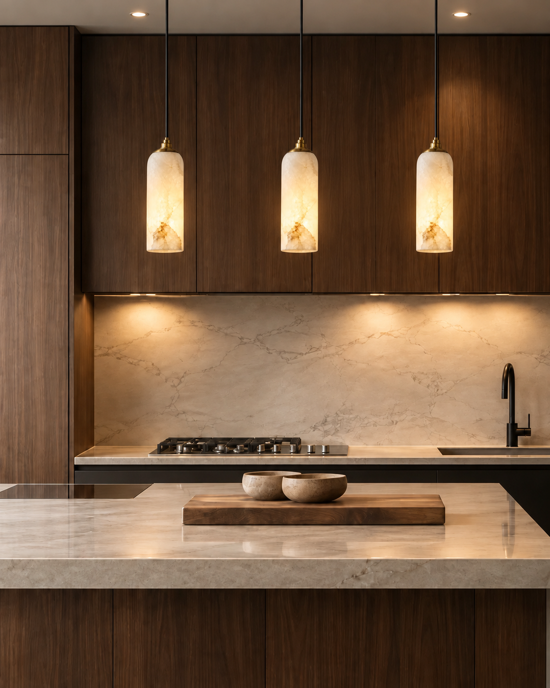Aurelis | Natural Alabaster Cylinder Pendant Light