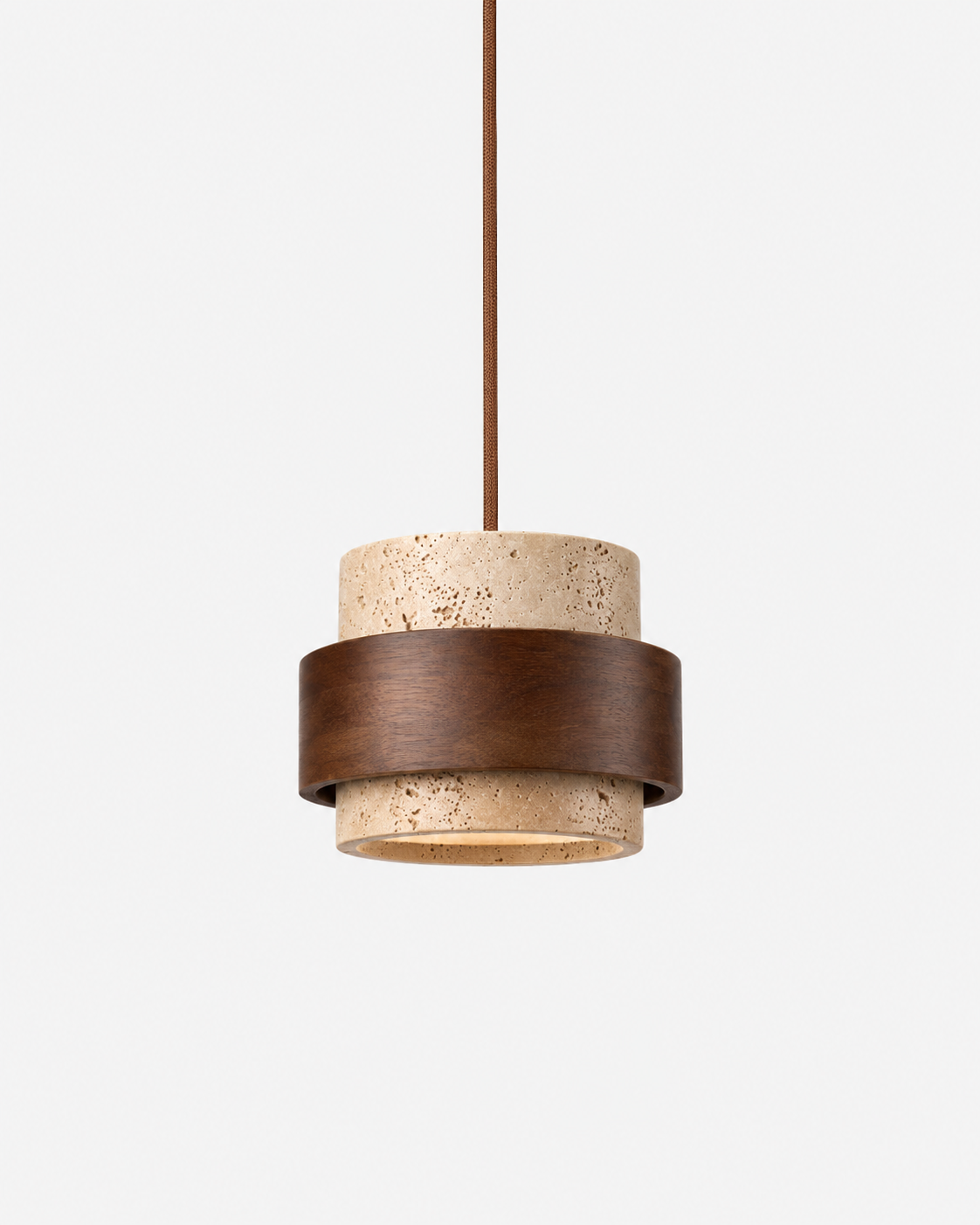 Tavira | Travertine & Solid Wood Pendant Light