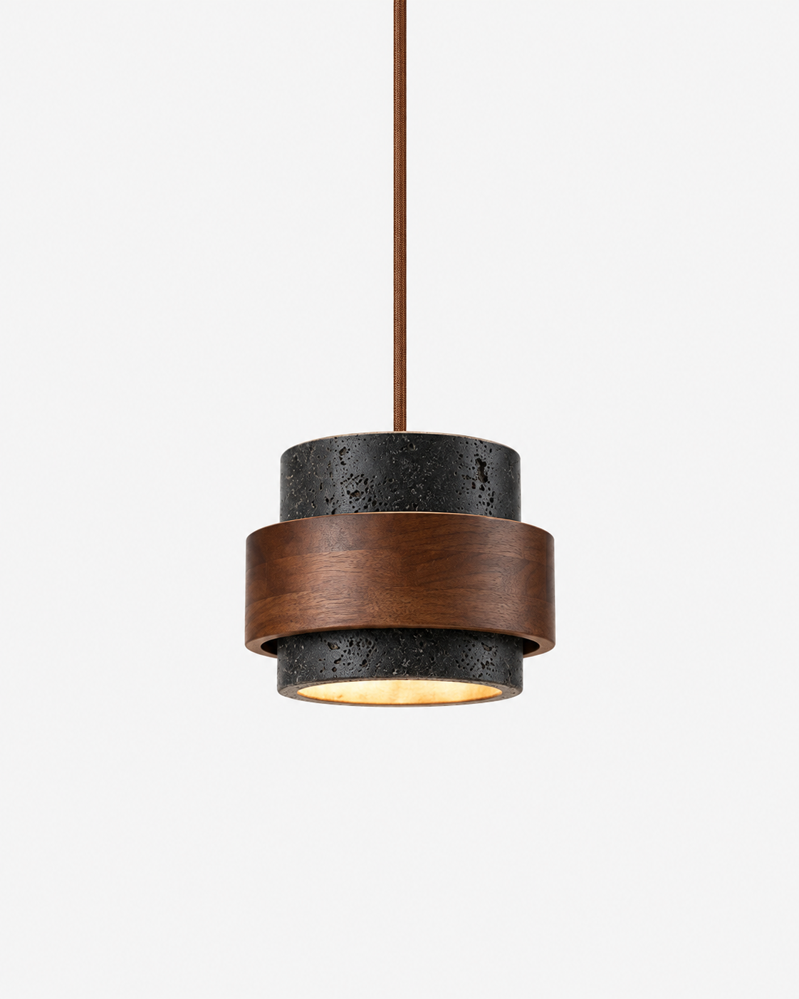 Tavira | Travertine & Solid Wood Pendant Light