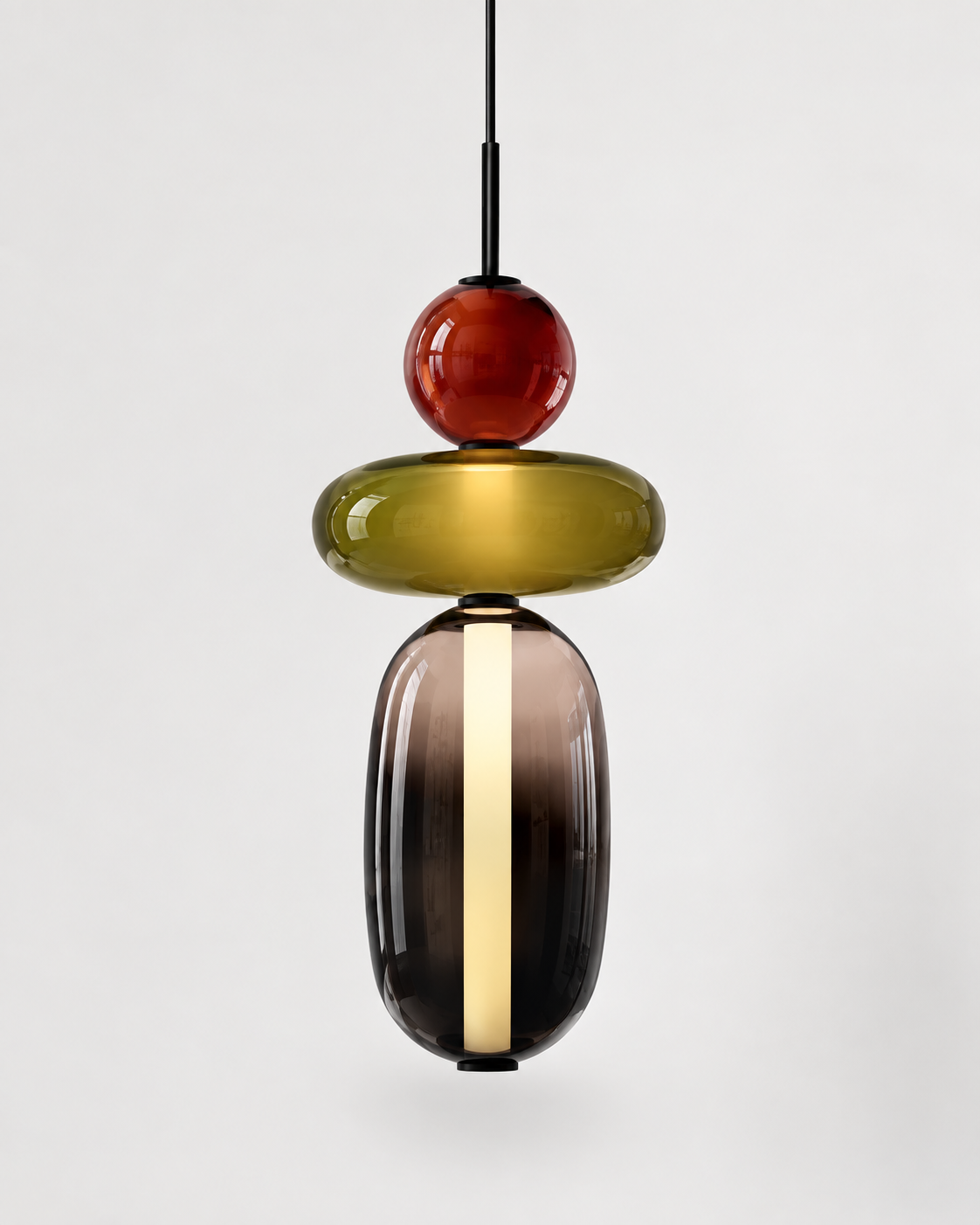 Sculptural Tinted Glass LED Pendant Light | Orvessa