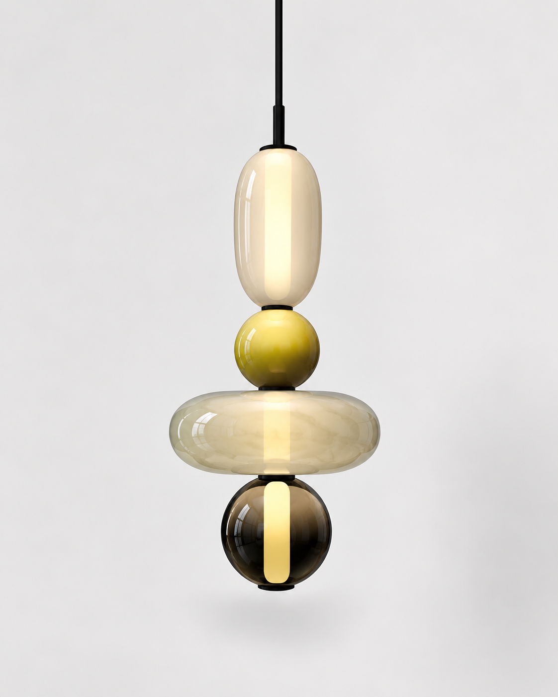 Sculptural Tinted Glass LED Pendant Light | Orvessa