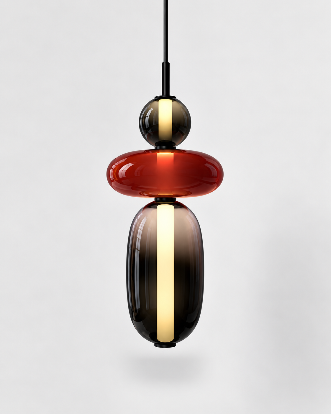 Sculptural Tinted Glass LED Pendant Light | Orvessa