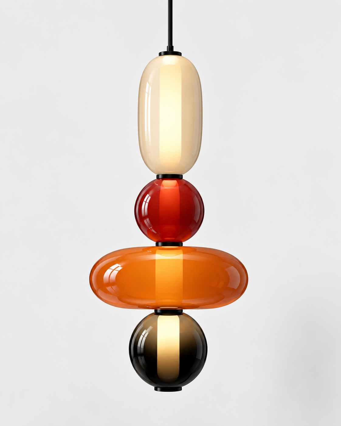 Sculptural Tinted Glass LED Pendant Light | Orvessa