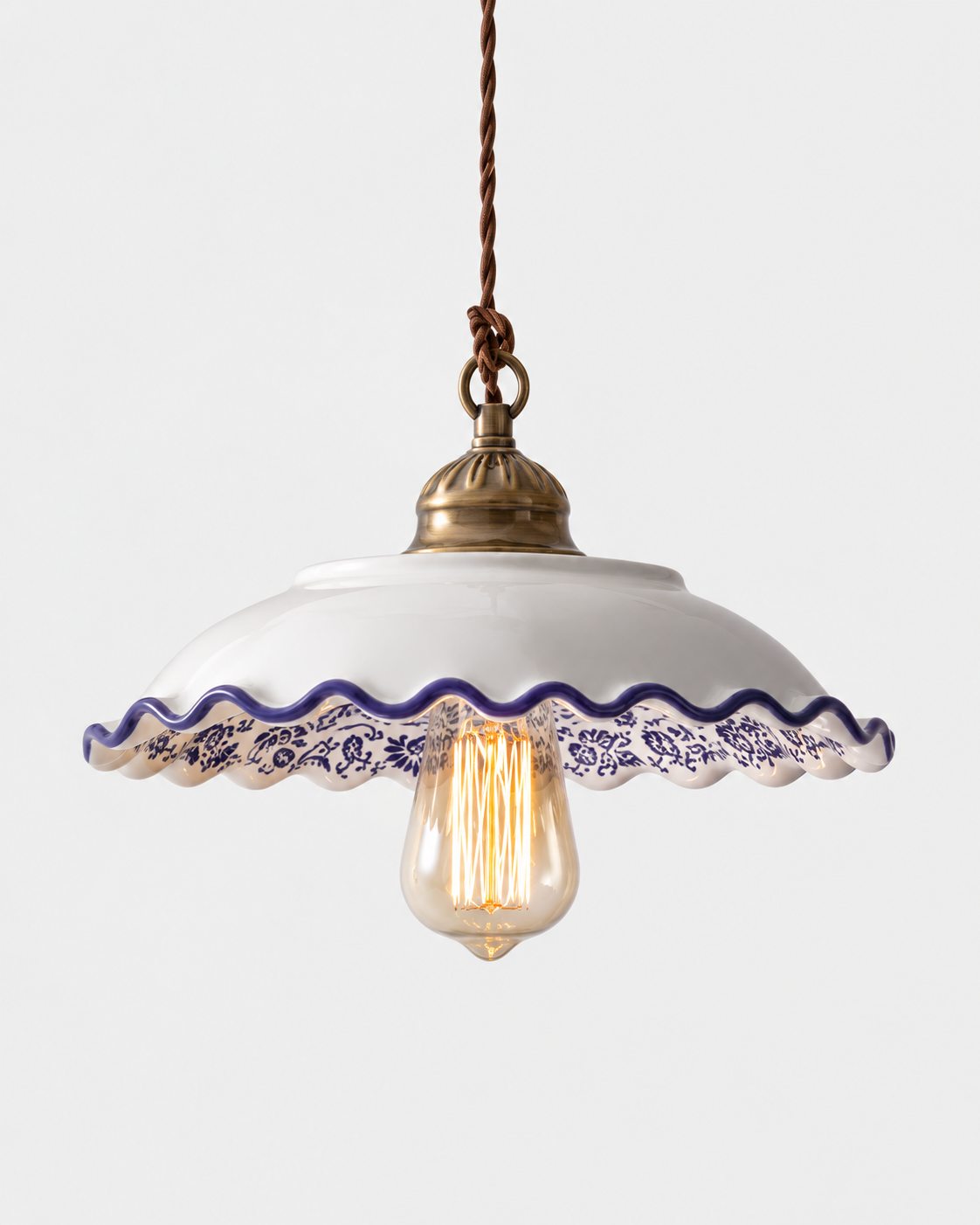 Blue & White Ceramic Pendant Light | Sorelia