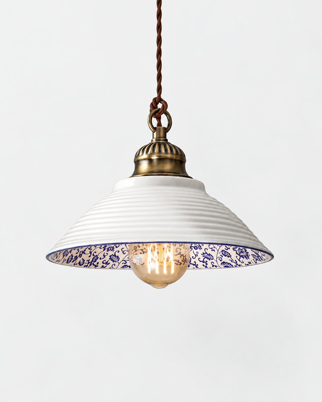 Blue & White Ceramic Pendant Light | Sorelia
