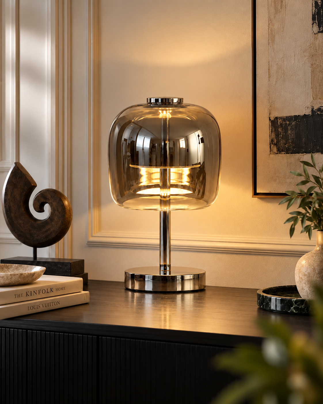 Smoke Glass Table Lamp | Aurelis