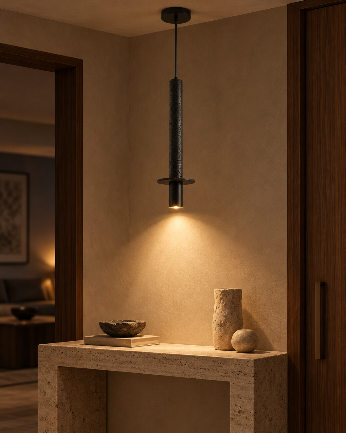 Caelis | Travertine Pendant Light