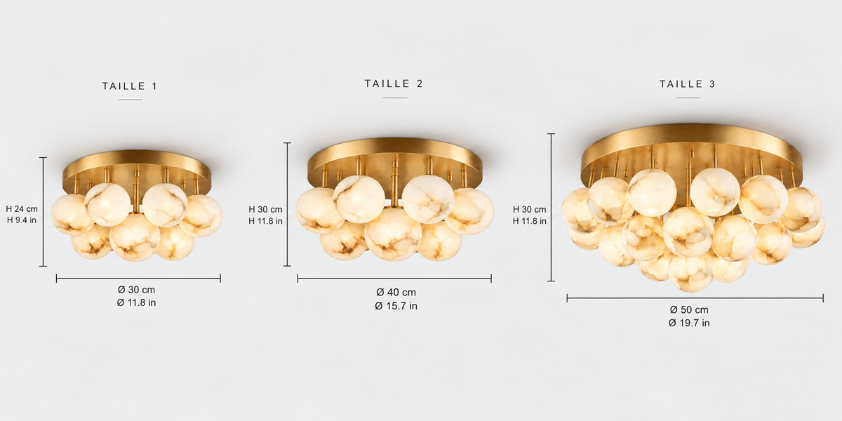 Globan | Natural Alabaster Globe Flush Mount Ceiling Light