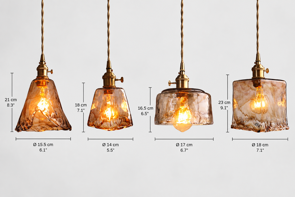 Pendant Light – Amber Smoked Glass Pendant Light | Veluna Lights