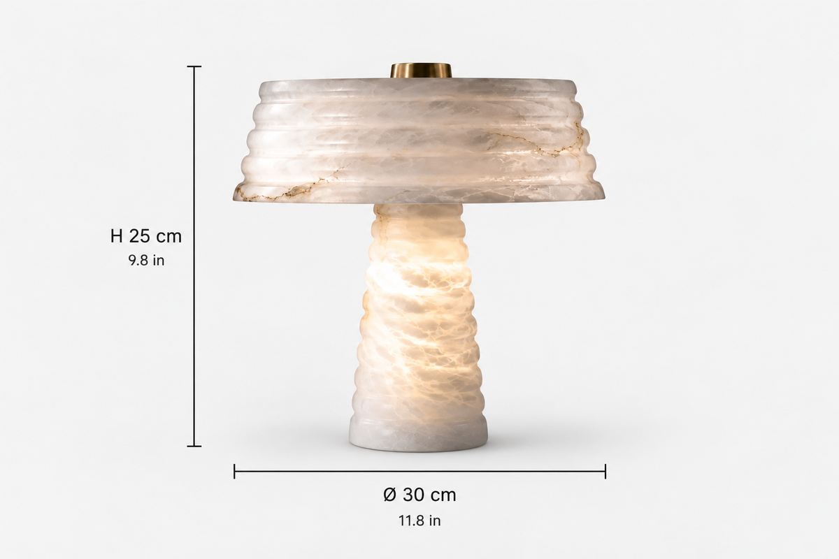 Albaris Ribbed Alabaster Table Lamp