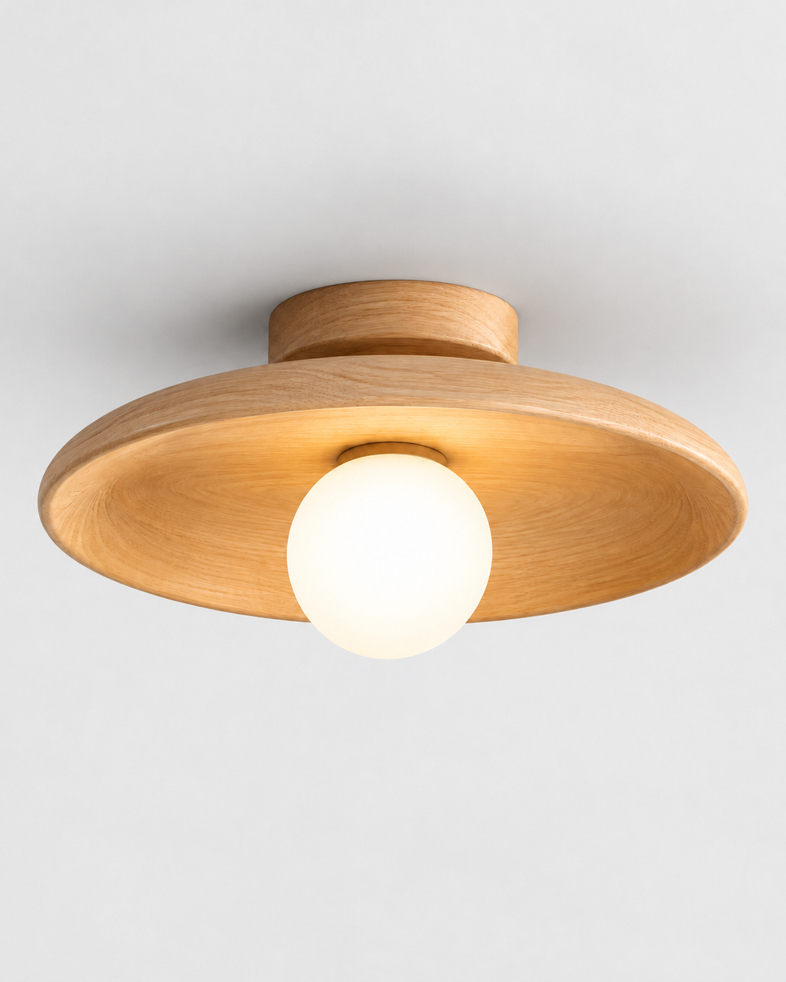 Modern Wood Flush Mount Ceiling Light | Elowen