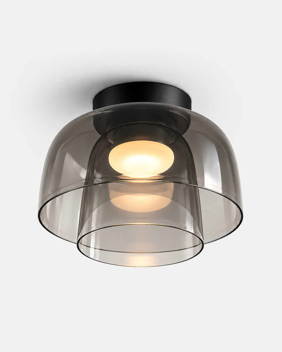Sculptural Layered Glass Flush Mount Ceiling Light | Elyndra