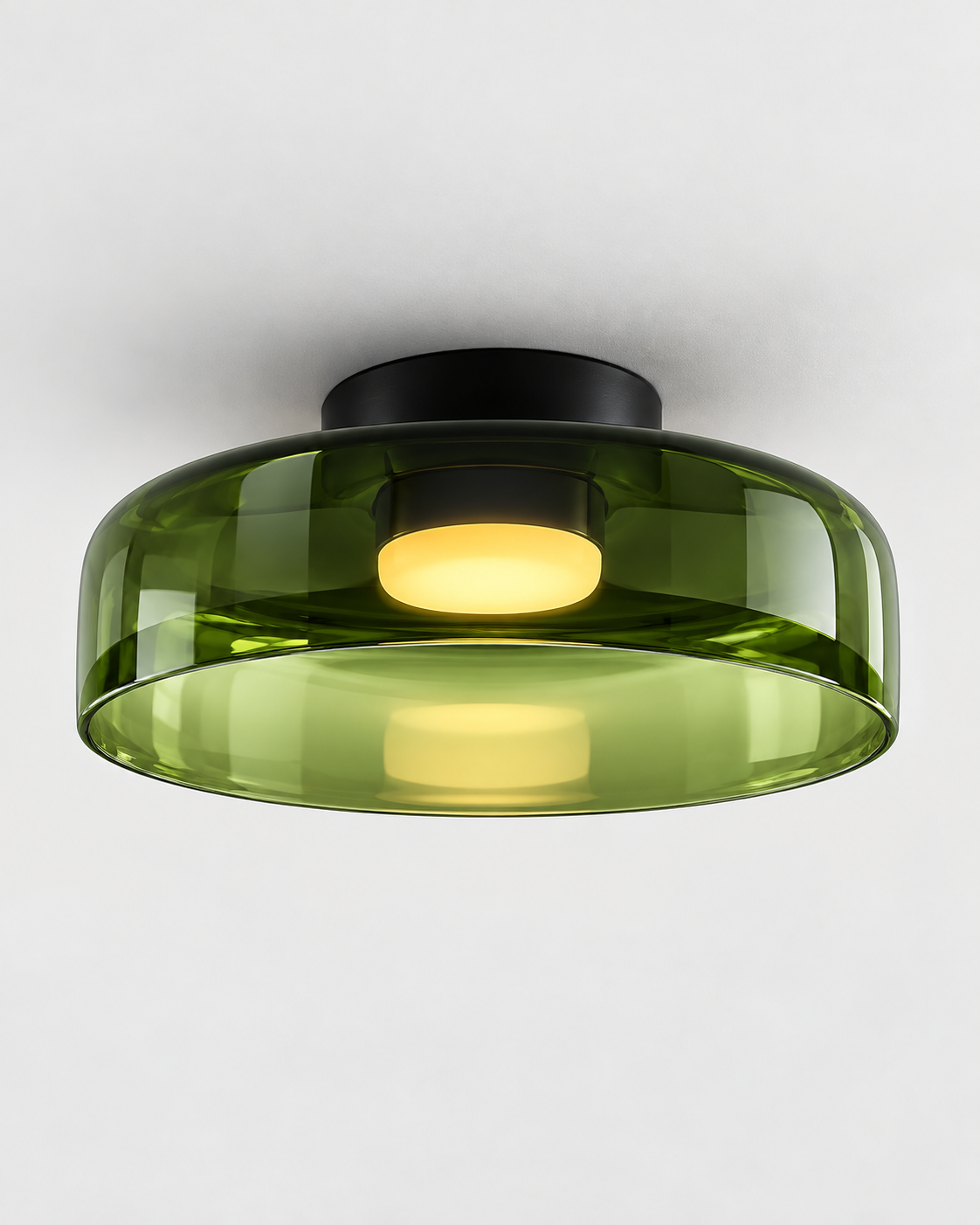 Sculptural Layered Glass Flush Mount Ceiling Light | Elyndra