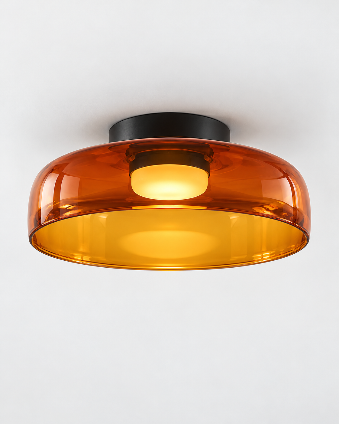 Sculptural Layered Glass Flush Mount Ceiling Light | Elyndra