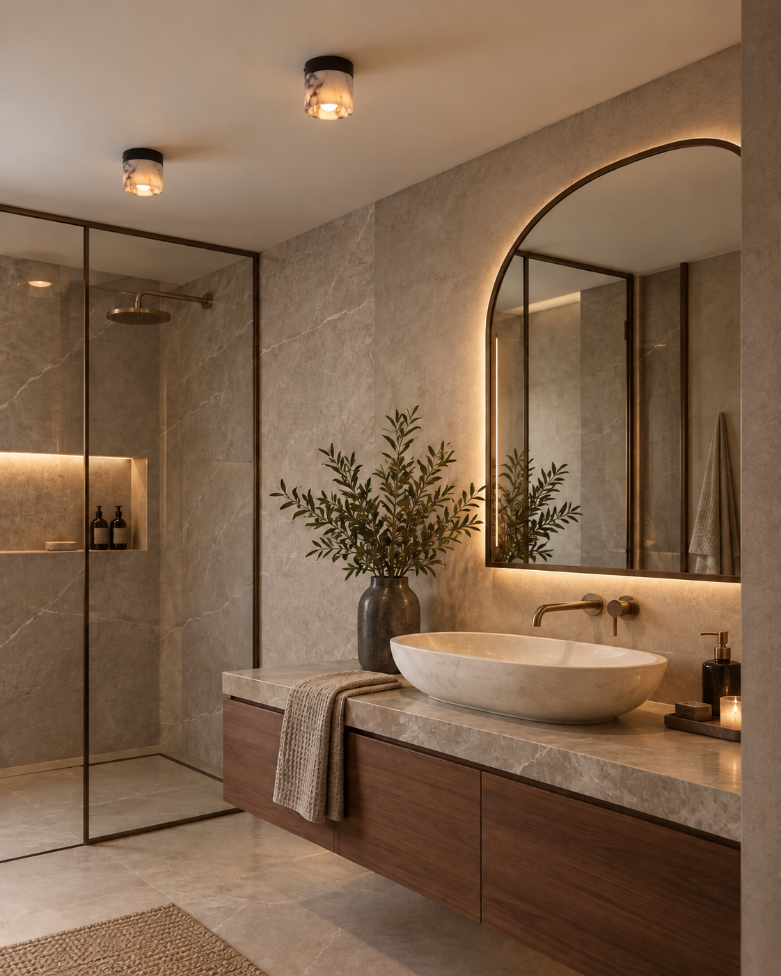 Bulgari Marble Flush Mount Ceiling Light | Veyronna