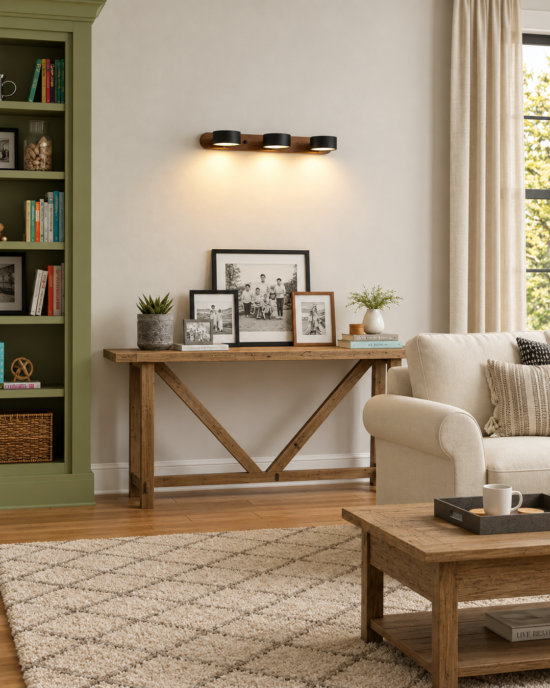 Travertine & Wood Wall Sconce | Esteba