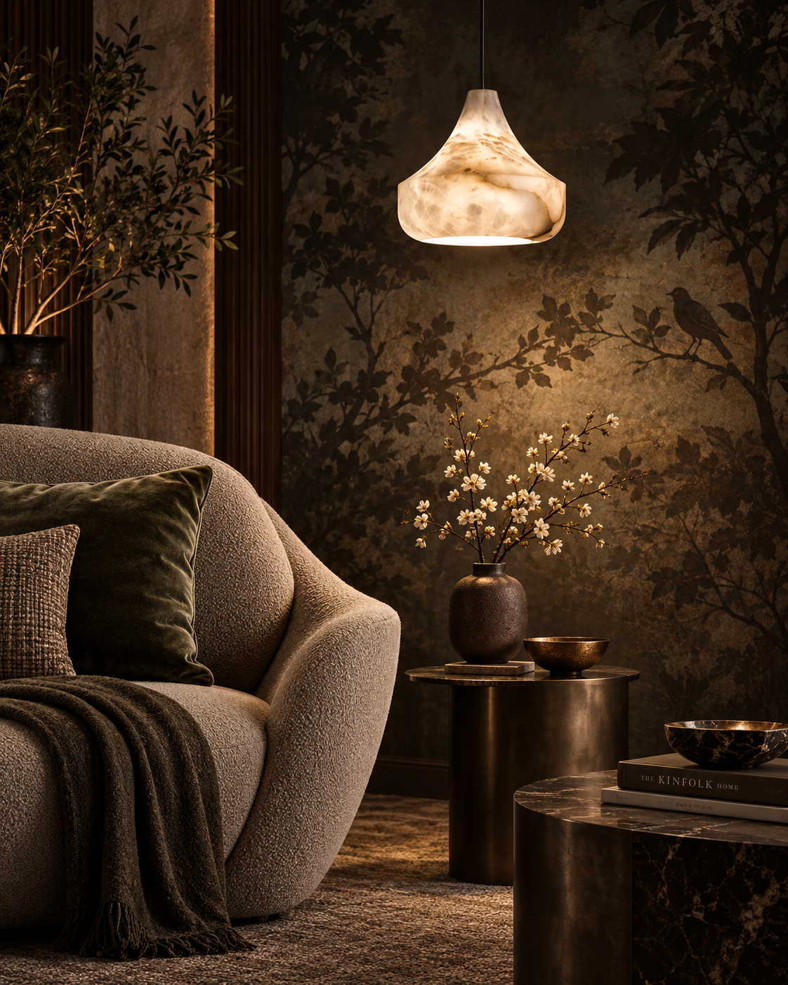 Natural Alabaster Stone Pendant Light | Avelith