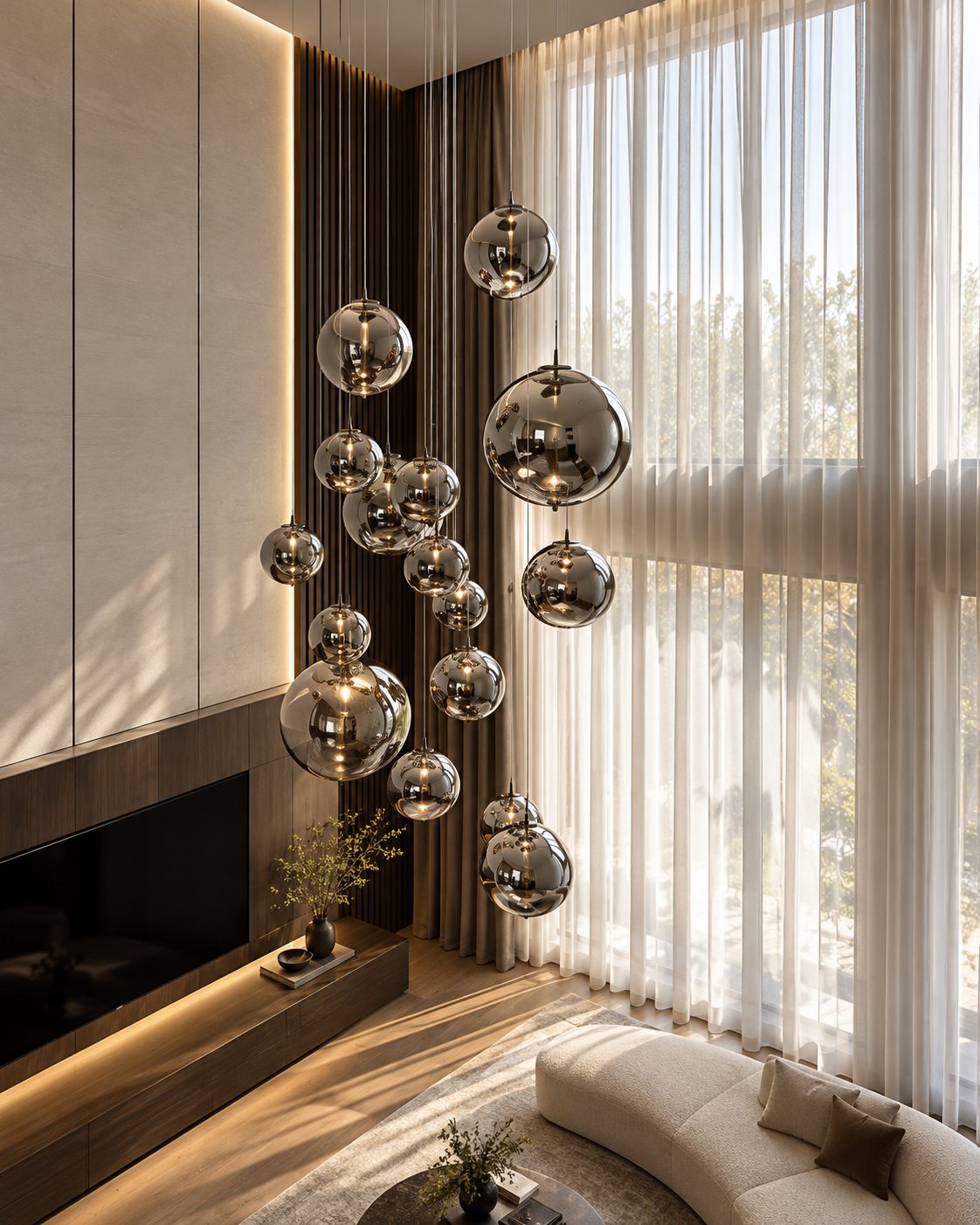 Sculptural Mirror Glass Pendant Light | Veyra