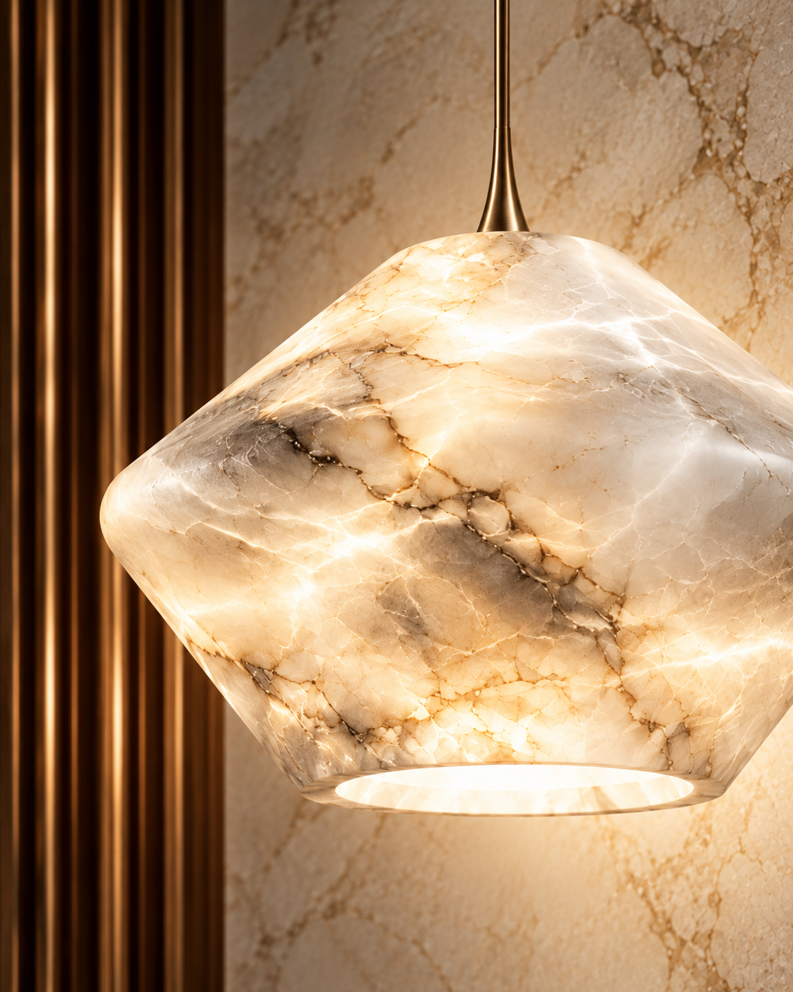 Natural Alabaster Stone Pendant Light | Avelith