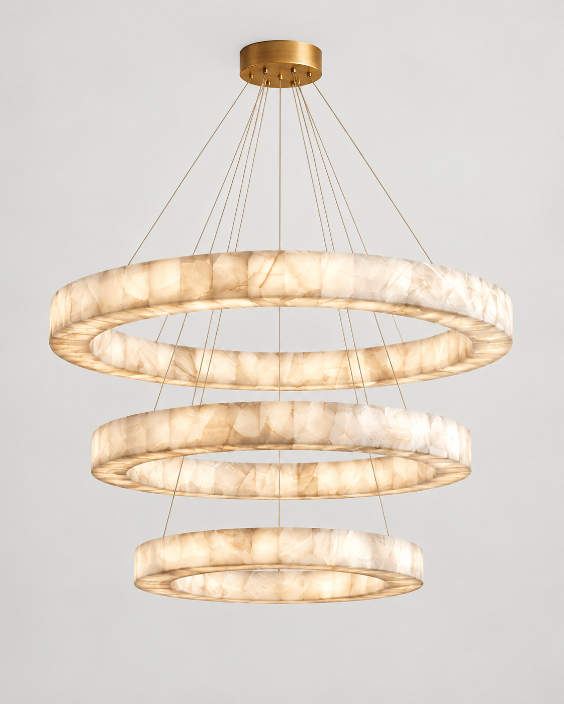 Natural Alabaster Ring Chandelier | Aurelith
