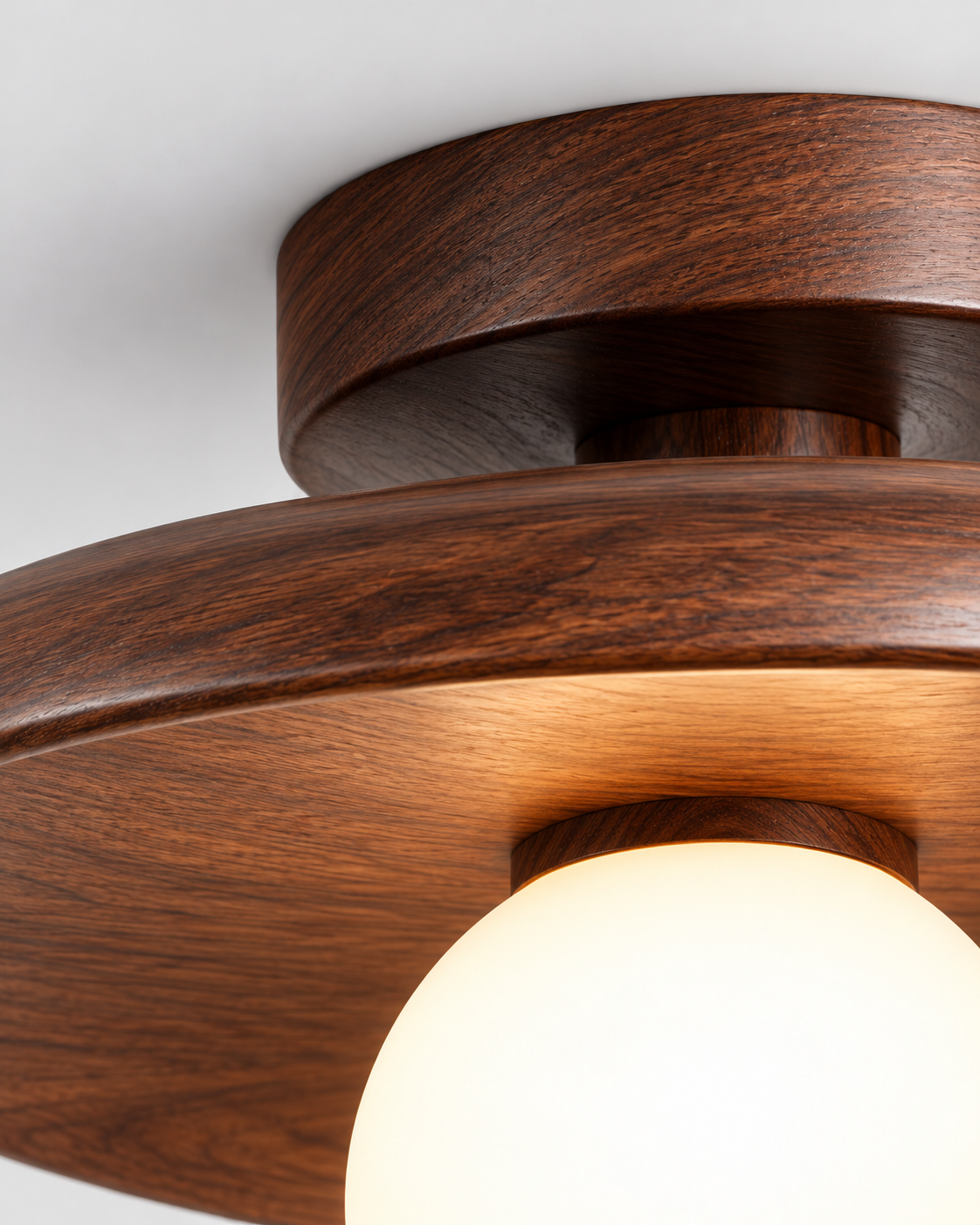 Modern Wood Flush Mount Ceiling Light | Elowen