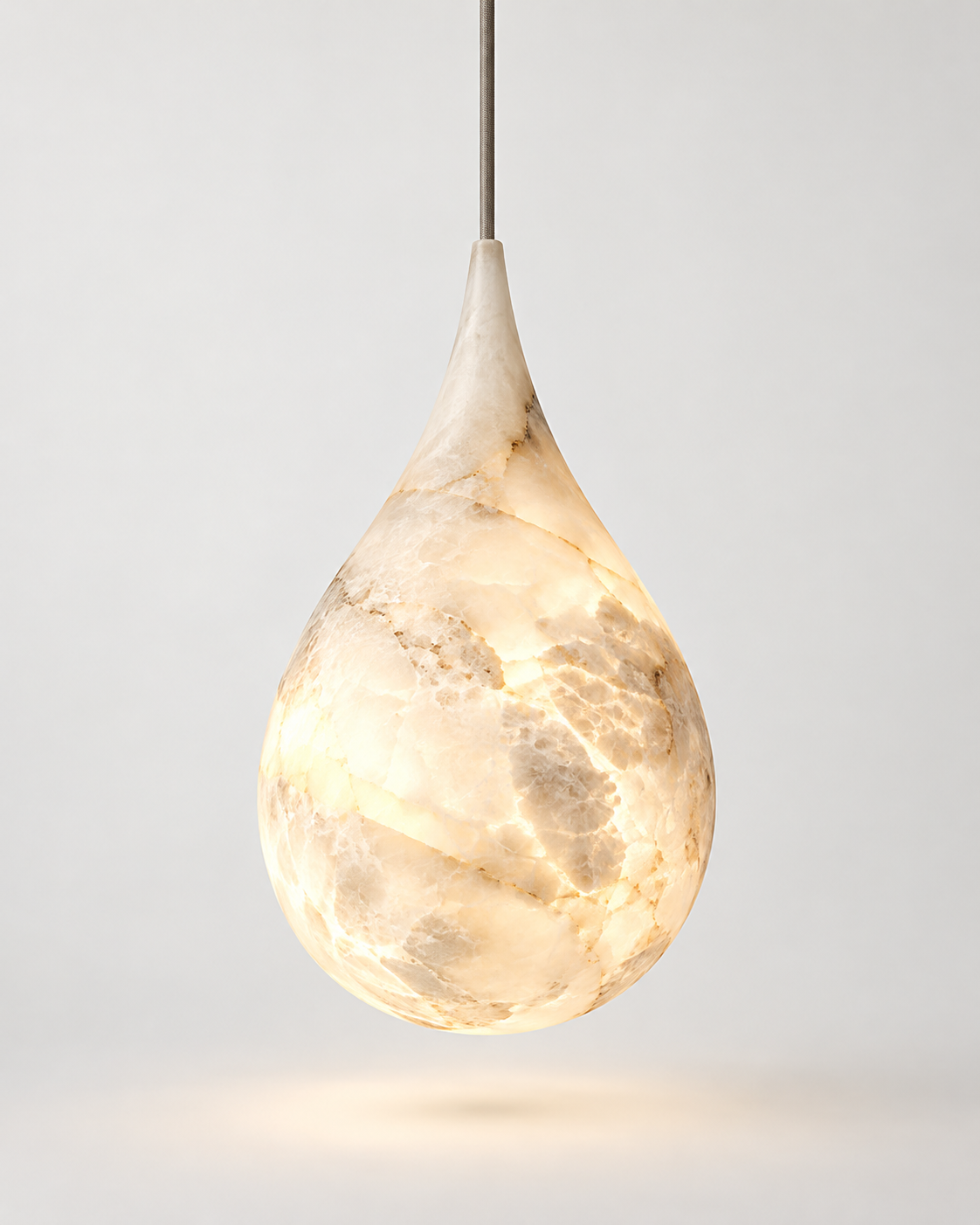 Natural Alabaster Teardrop Pendant Light | Lumeris