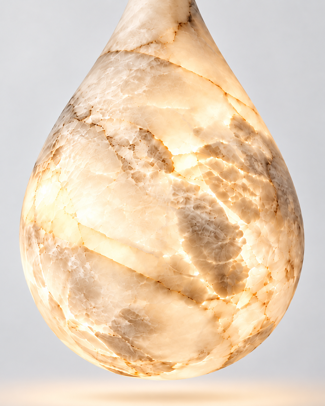 Natural Alabaster Teardrop Pendant Light | Lumeris
