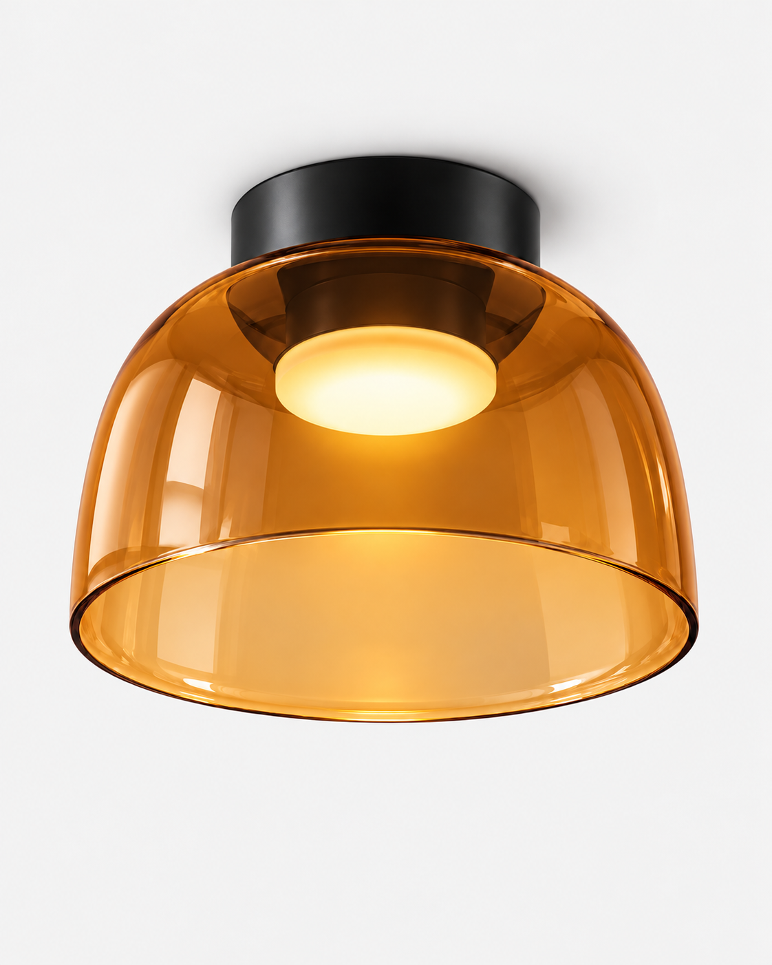 Sculptural Layered Glass Flush Mount Ceiling Light | Elyndra
