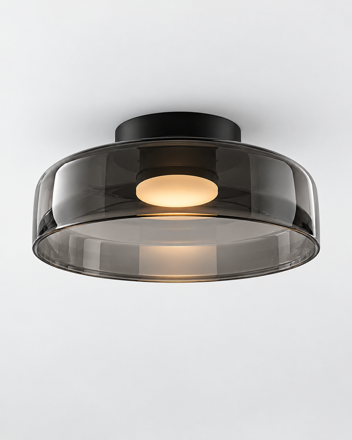 Sculptural Layered Glass Flush Mount Ceiling Light | Elyndra