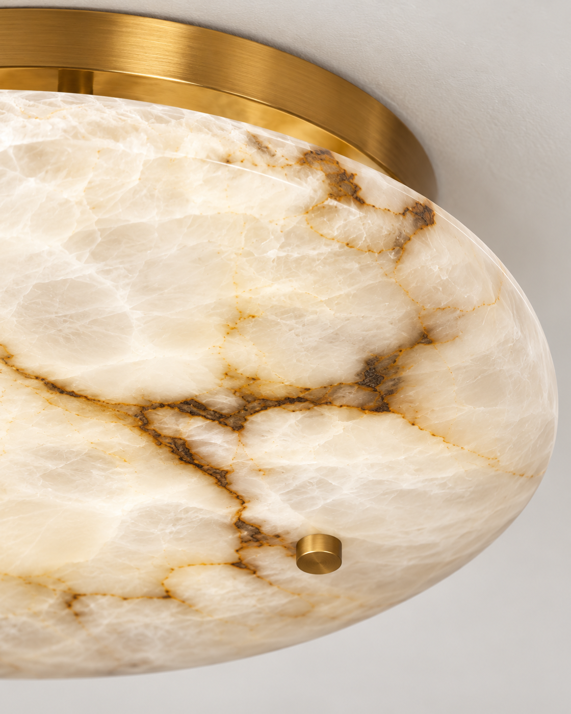 Serane marble and copper ceiling light — detail marble