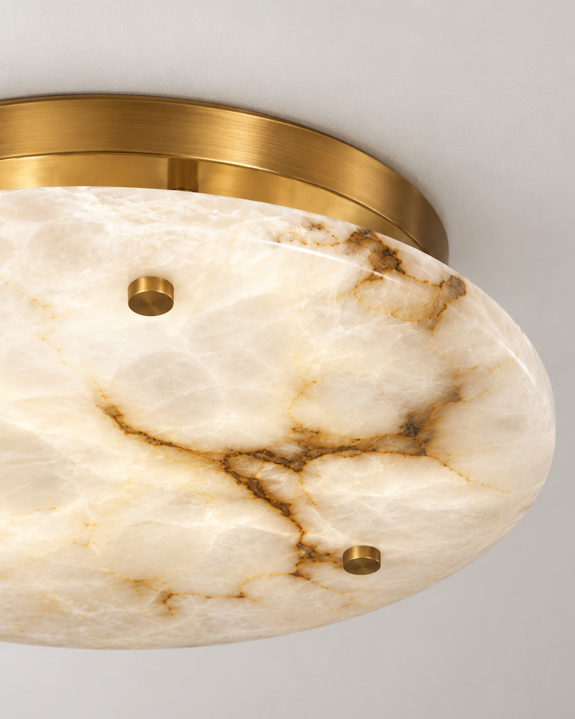 Serane marble and copper ceiling light — detail copper