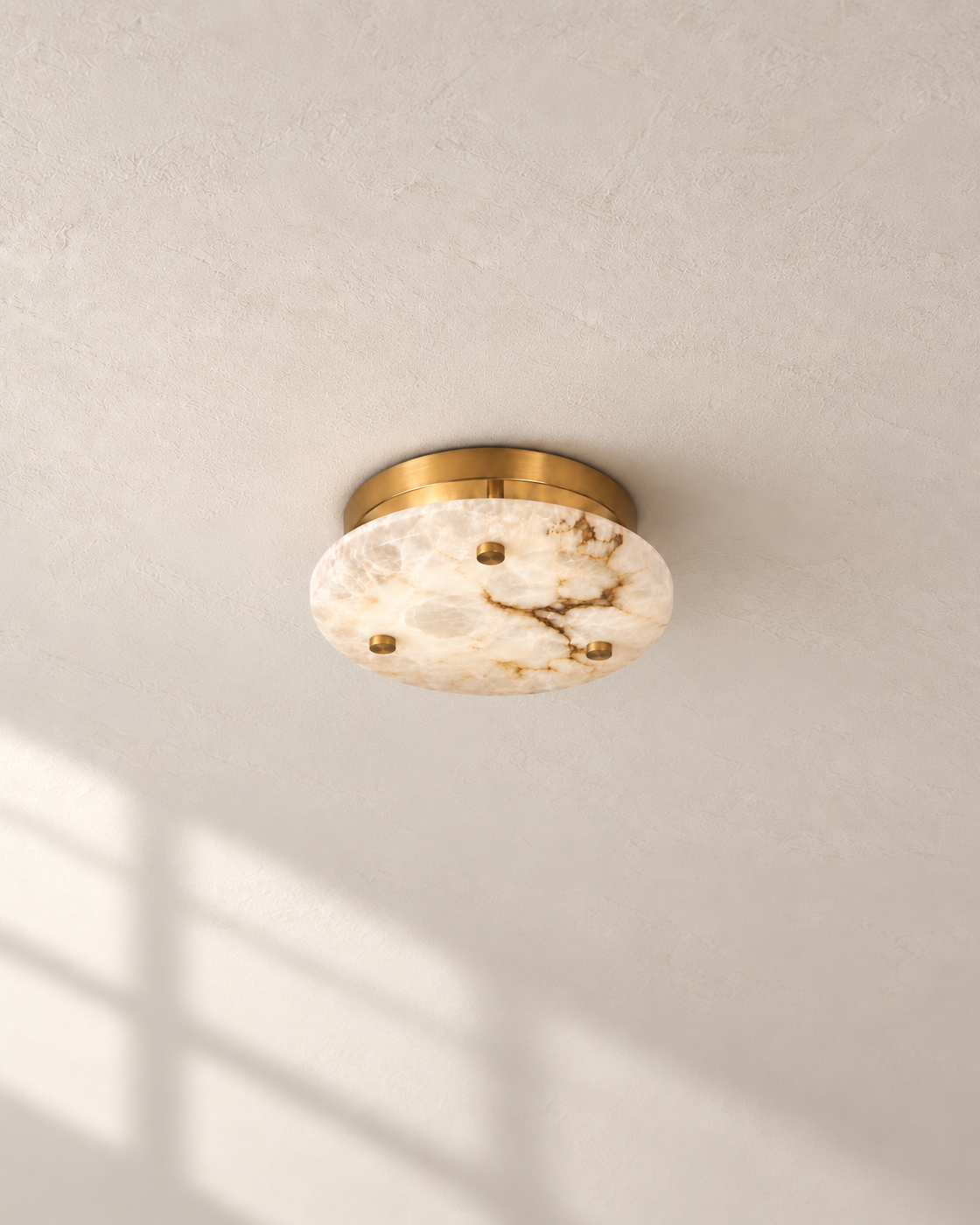 Serane 7.87in ceiling light on subtle ivory plaster background