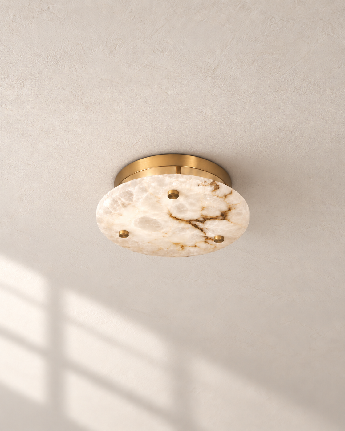 Serane 11.81in ceiling light on subtle ivory plaster background